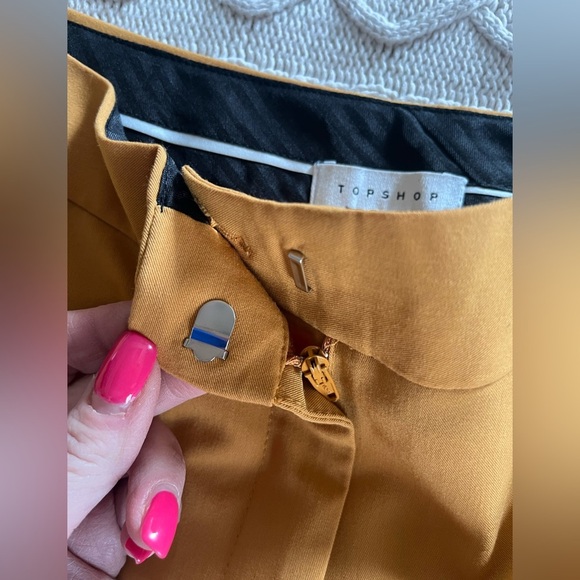 Topshop Golden Yellow Designer Slacks Women’s Size 6 - Picture 13 of 15